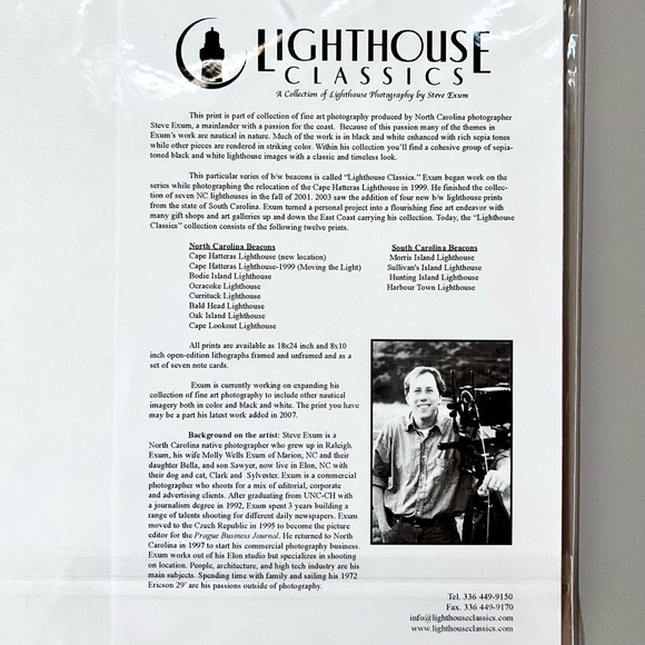 ๐ 2 Sepia Lighthouse Photographs on 8โx10โ Mat Board Wall Art by Steve Exum - Picture 4 of 6